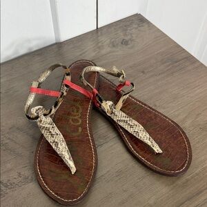 Sam Edelman | Gigi Stylish Snake Python Print Leather blend Sandals - 8